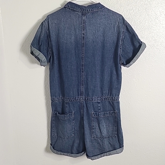 Aeropostale Denim Flight Suit Buttondown Romper with Drawstring Waist Size Large - Picture 7 of 9